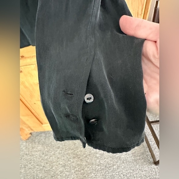 Kate Hill Black Silk Shirt Size 8 Vintage 90’s Y2K Whimsigoth Fairycore - Picture 4 of 7